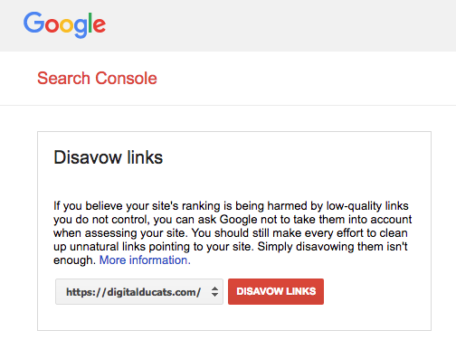 Disavow tool is used to exclude links from being counted towards your backlink profile