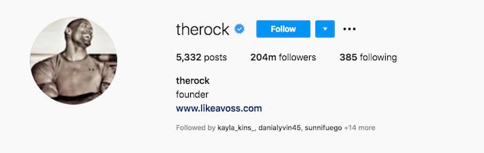 The rock with 204 million instagram followers is an alternate traffic source as an influencer