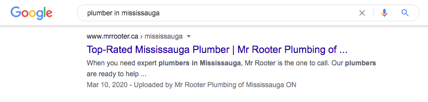 location page for plumber in MIssissauga