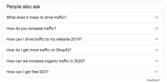 Use the PAA box as a way to find topically relevant content