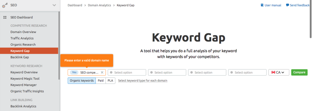 Learn how to perform a keyword gap analysis as part of your SEO competition analysis