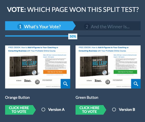 Split test shows that changing the colour of a button can increase conversion rates to over 80%