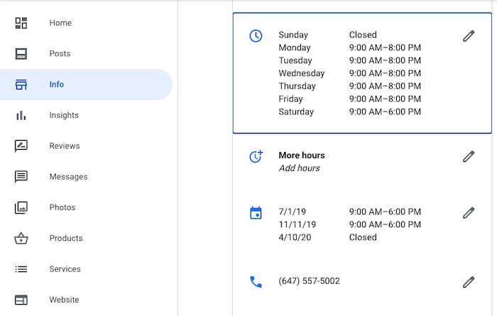 Show professionalism by keeping your hours perfectly up to date on GMB. Another one of the SEO tactics to use