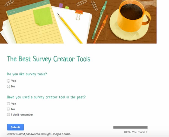 Creating and publishing surveys works to reduce bounce rate.